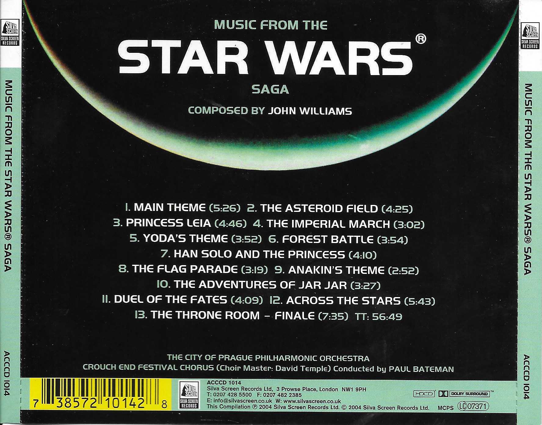 Picture of ACCCD 1014 Music from the Star Wars saga by artist John Williams from ITV, Channel 4 and Channel 5 library